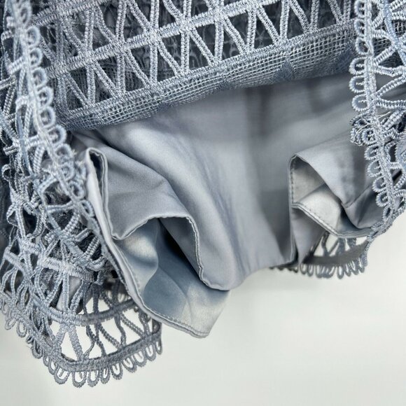 Bardot Romper Kristy Lace Blue Long Bell Sleeve Playsuit - Picture 7 of 12